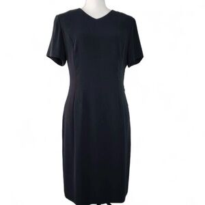 Talbots Women’s Black Button Side Short Sleeve Midi Dress 8